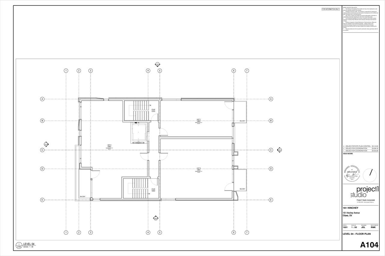 Floor plan for project from page 1 of the file '2020-11-04 - Level 04 - Floor Plan - D07-12-20-0142'