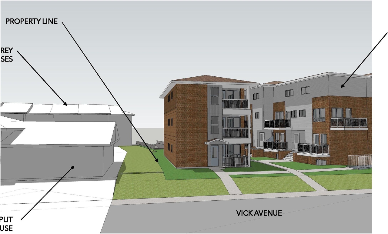Rendering of building from page 6 of the file '2020-11-23 - Addendum 2 to Planning Rationale Design Brief - D07-12-20-0163'