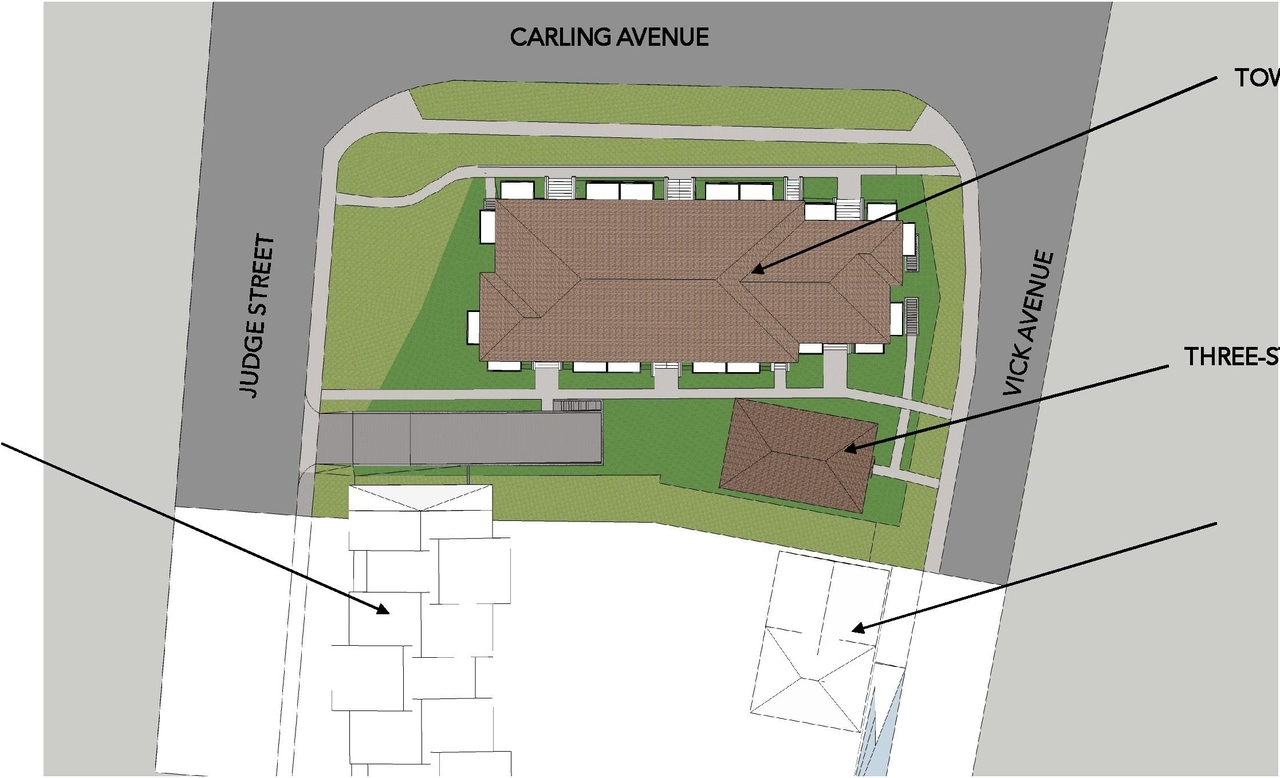 Construction site plan for project from page 7 of the file '2020-11-23 - Addendum 2 to Planning Rationale Design Brief - D07-12-20-0163'
