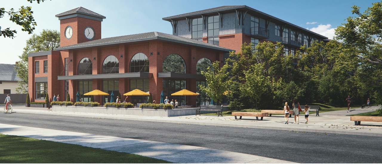 Rendering of building from page 5 of the file '2020-12-01 - Architectural Design Brief - D07-12-20-0167'
