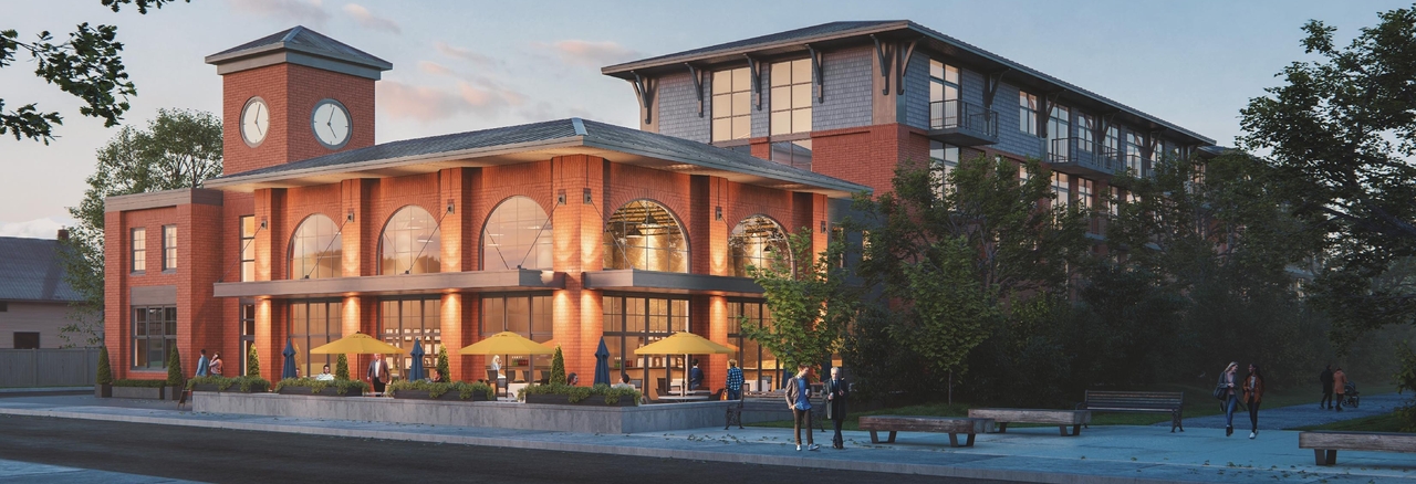 Rendering of building from page 6 of the file '2020-12-01 - Architectural Design Brief - D07-12-20-0167'