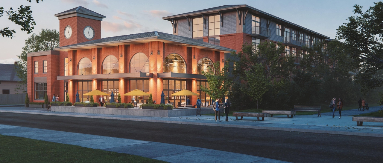 Rendering of building from page 6 of the file '2020-12-01 - Architectural Design Brief - D07-12-20-0167'