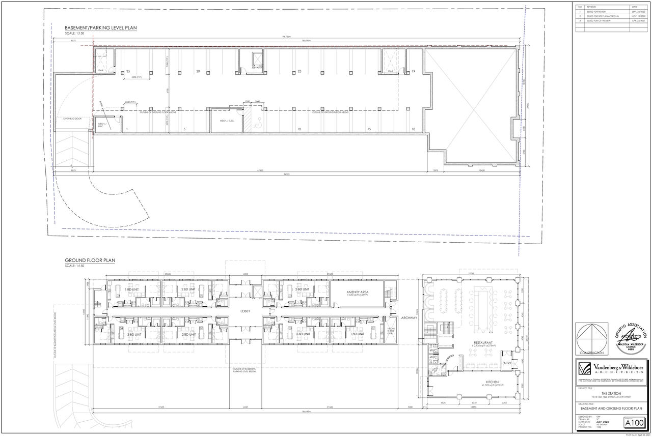 Floor plan for project from page 1 of the file '2021-04-29 - Basement and Ground Floor Plan - D07-12-20-0167'