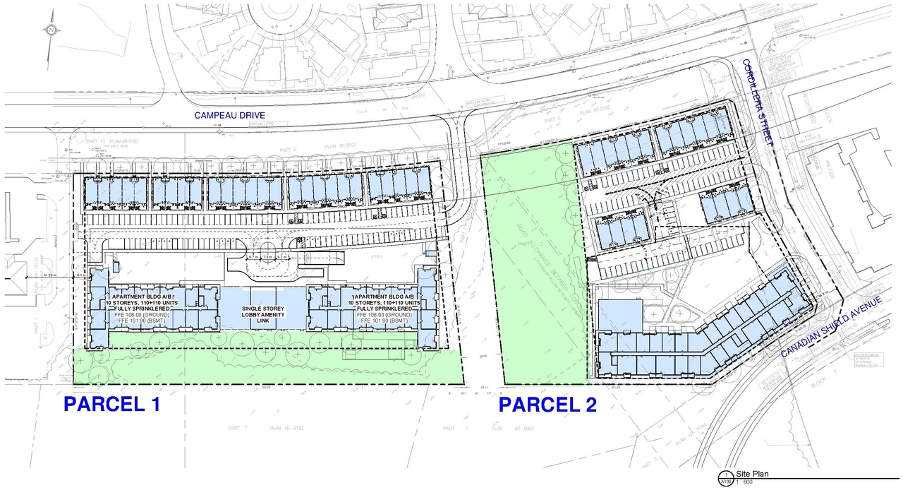 Construction site plan for project from page 8 of the file '2020-12-07 - Design Brief - D07-12-20-0171'