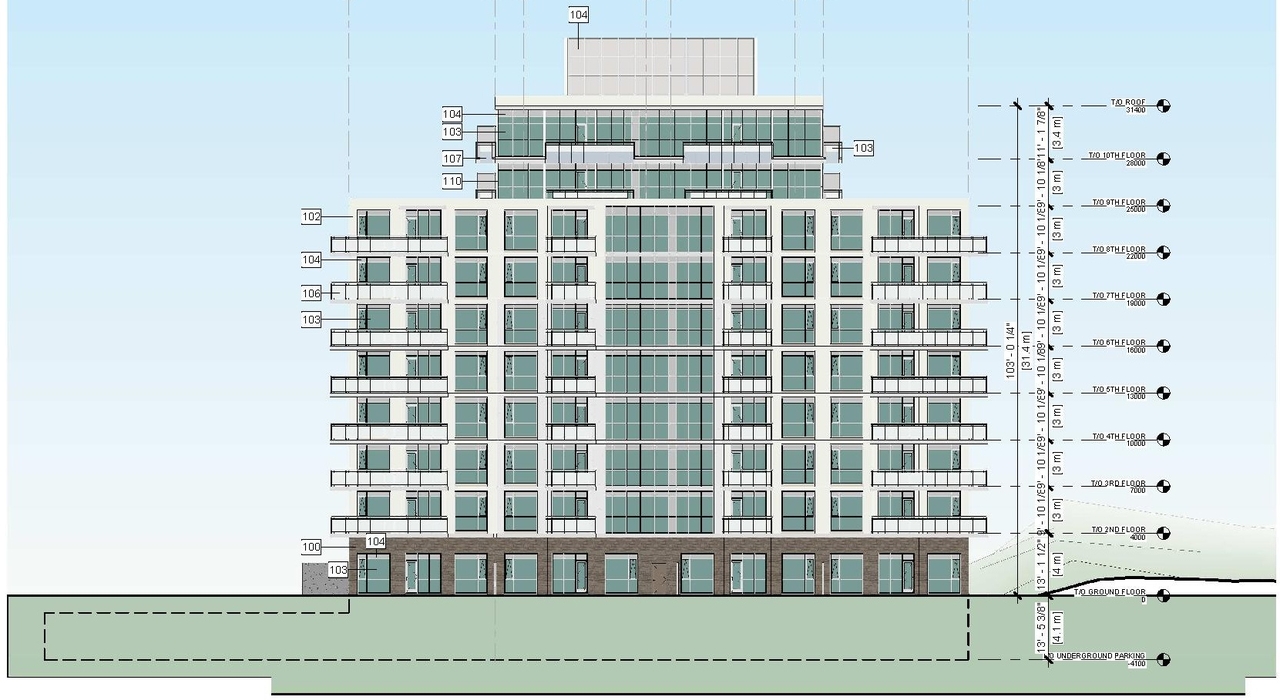 Rendering of building from page 12 of the file '2020-12-07 - Design Brief - D07-12-20-0171'