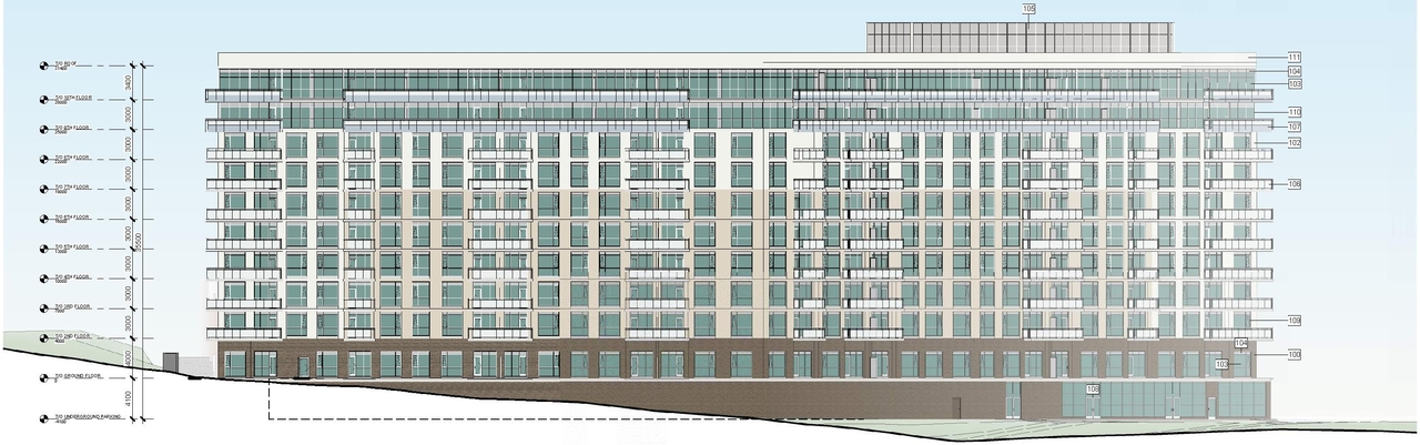 Rendering of building from page 13 of the file '2020-12-07 - Design Brief - D07-12-20-0171'