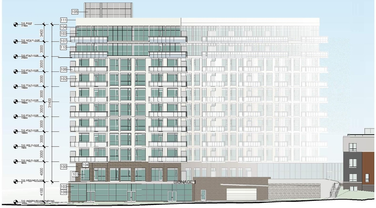 Rendering of building from page 14 of the file '2020-12-07 - Design Brief - D07-12-20-0171'