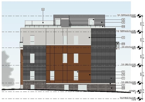 Rendering of building from page 14 of the file '2020-12-07 - Design Brief - D07-12-20-0171'