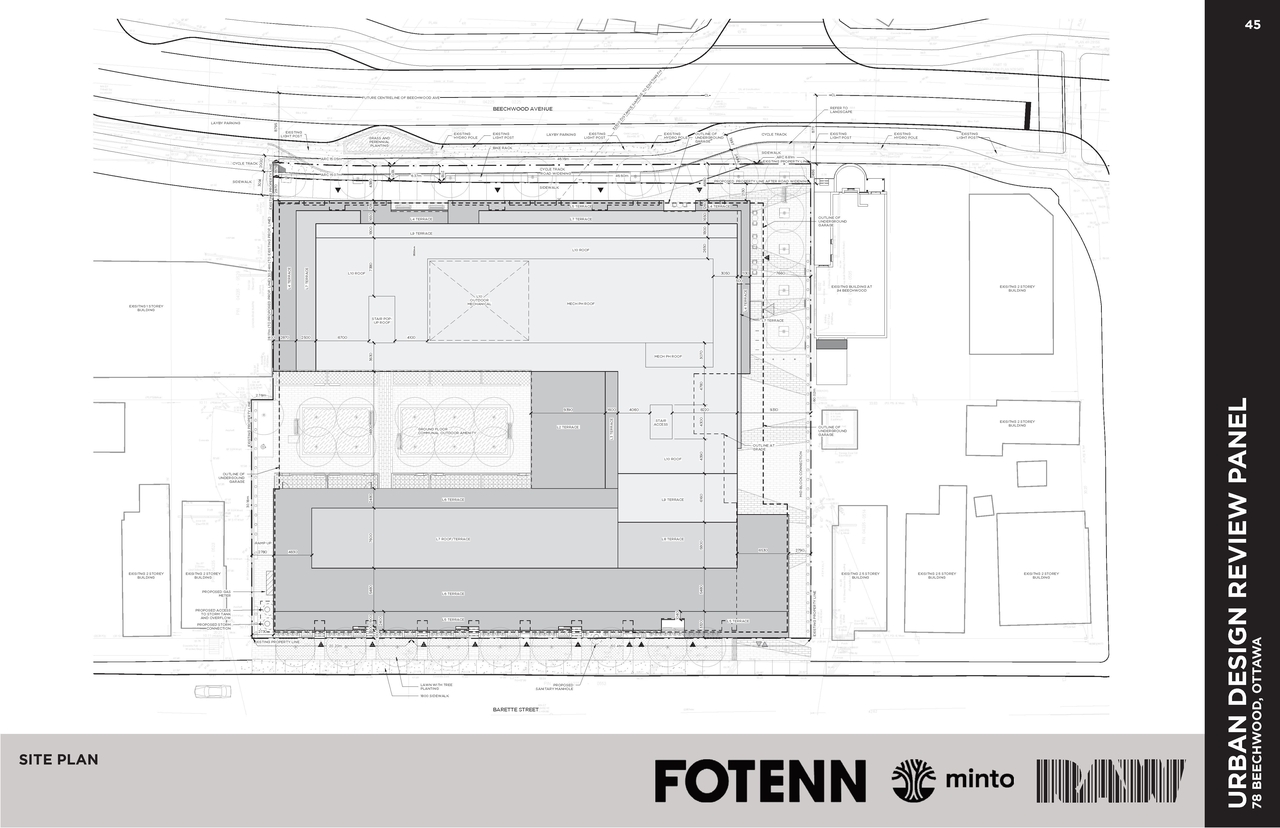 Construction site plan for project from page 45 of the file '2021-02-03 - UDRP Package - D07-12-20-0186'