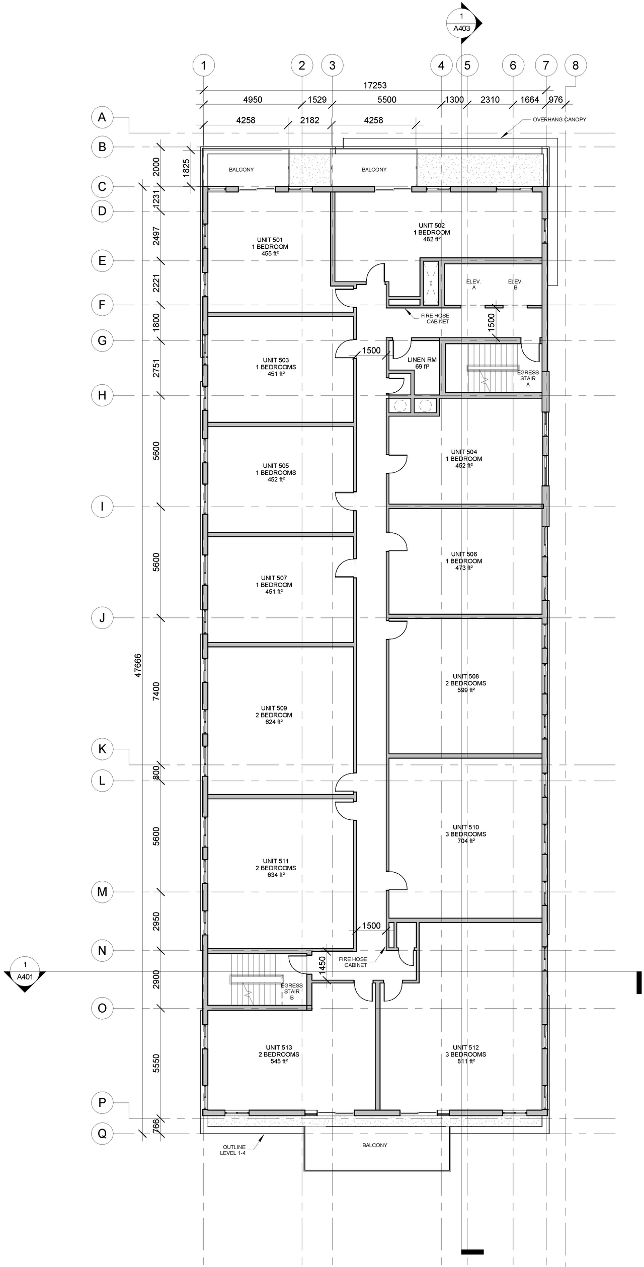 Floor plan for project from page 1 of the file '2020-12-24 - 5th Floor Floor Plans - D07-12-20-0192'