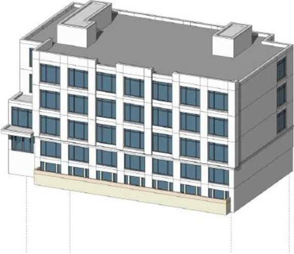 Rendering of building from page 12 of the file '2022-05-03 - UDRP Formal Review Package - D07-12-21-0001'