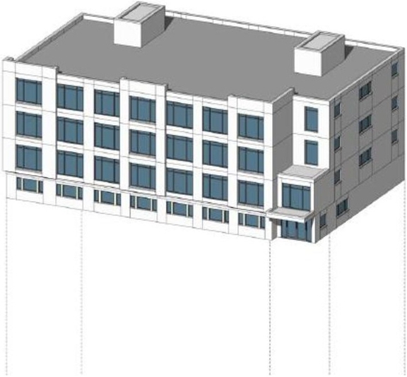 Rendering of building from page 12 of the file '2022-05-03 - UDRP Formal Review Package - D07-12-21-0001'
