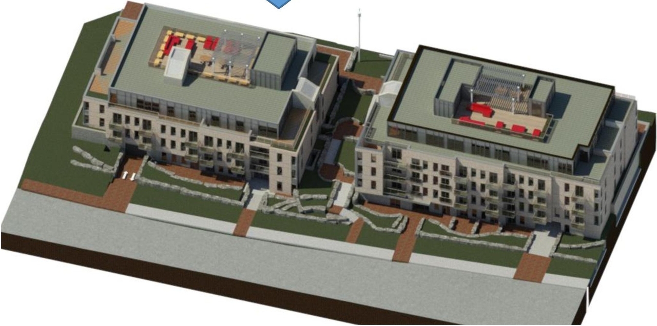 Rendering of building from page 12 of the file '2022-05-03 - UDRP Formal Review Package - D07-12-21-0001'