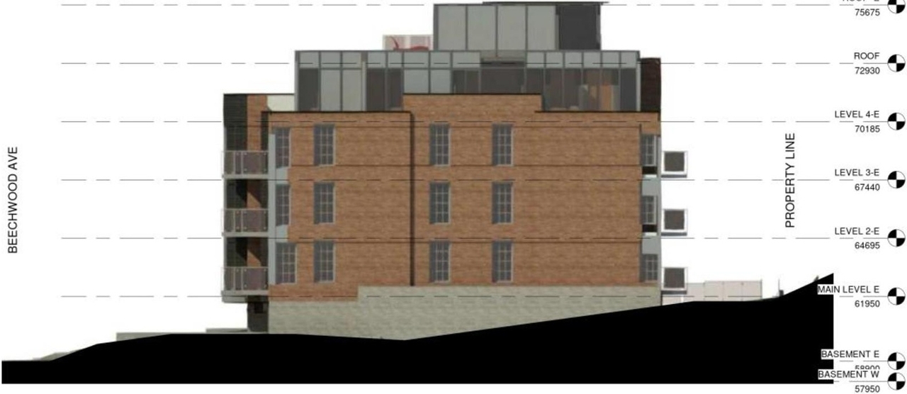 Rendering of building from page 28 of the file '2022-05-03 - UDRP Formal Review Package - D07-12-21-0001'