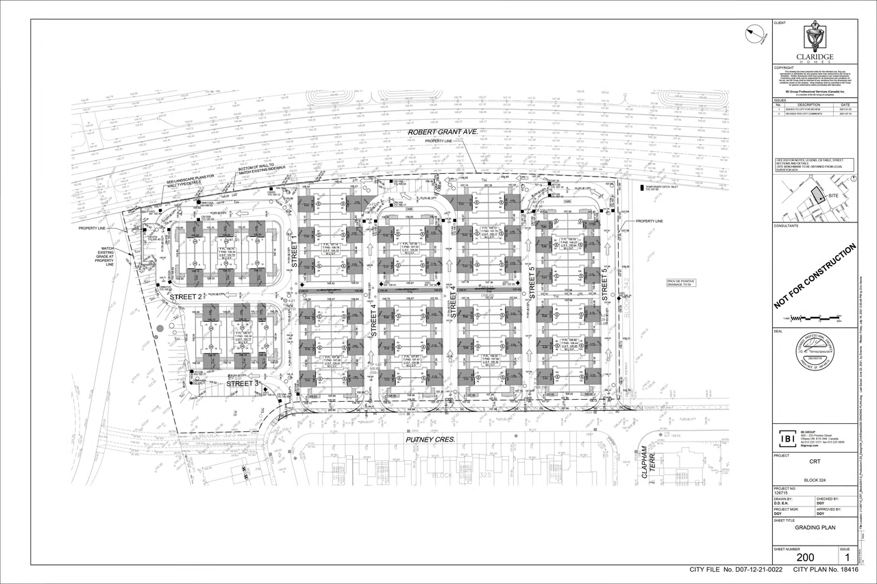 Construction site plan for project from page 77 of the file '2021-08-20 - Design Brief - D07-12-21-0022'