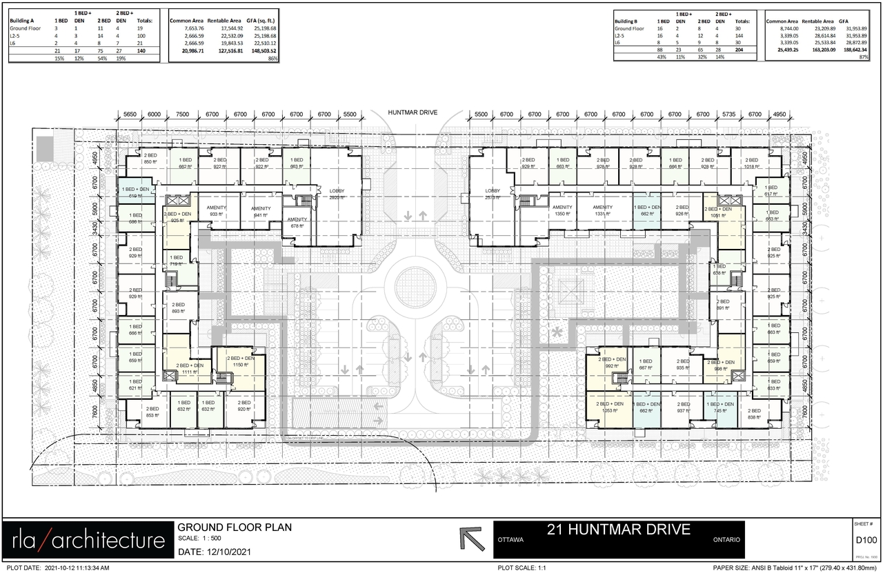 Floor plan for project from page 1 of the file '2021-11-04 - Floor Plans & Elevations - D07-12-21-0035'