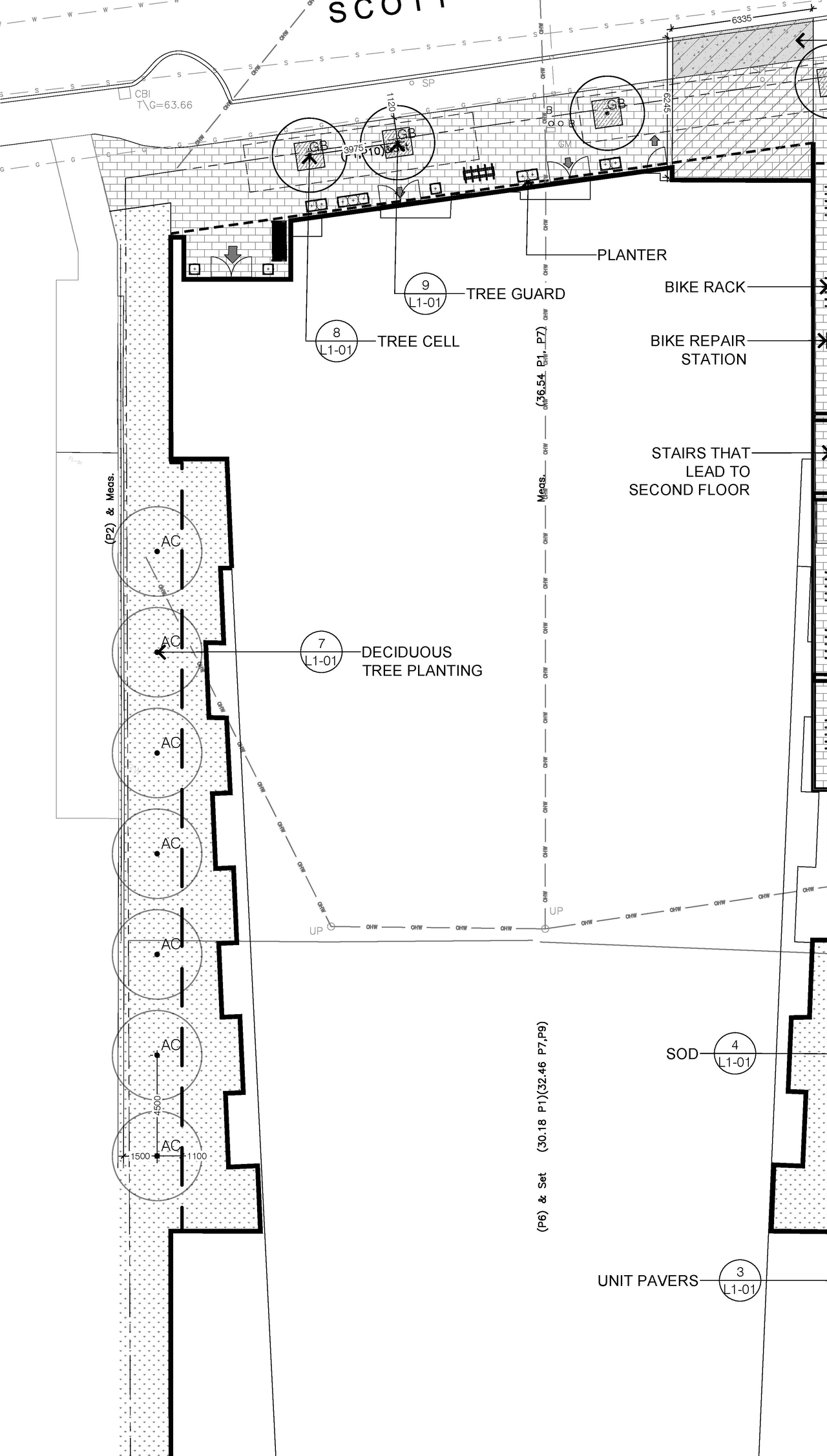 Construction site plan for project from page 1 of the file '2021-11-25 - Floor Plans Elevations Site Plan Landscape Plan - D07-12-21-0037'