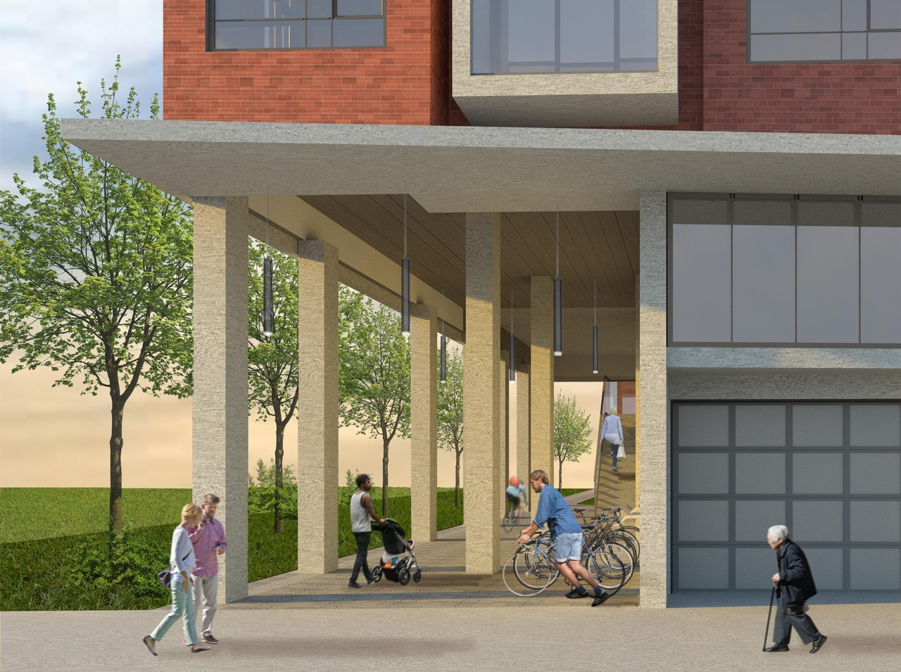 Rendering of building from page 7 of the file '2021-11-25 - Floor Plans Elevations Site Plan Landscape Plan - D07-12-21-0037'