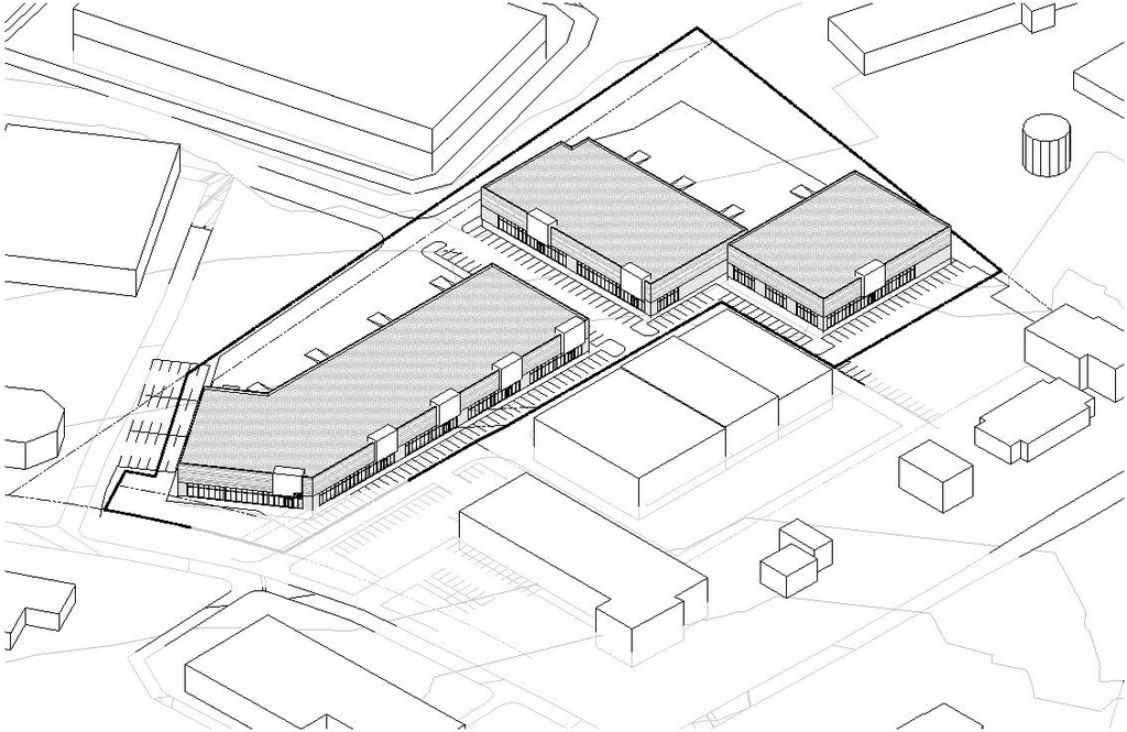 Rendering of building from page 6 of the file '2021-04-13 - Design Brief - D07-12-21-0044'