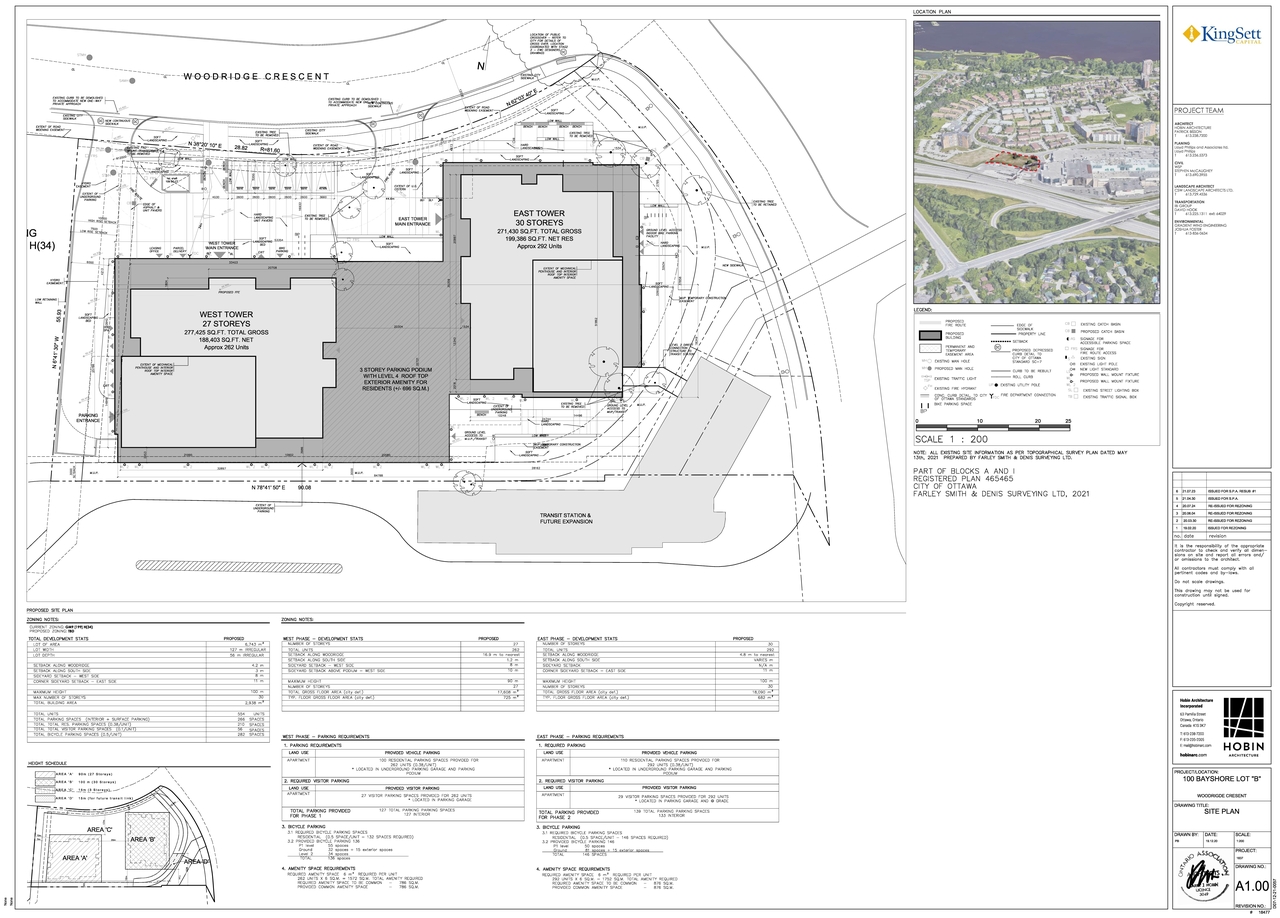 Construction site plan for project from page 1 of the file '2021-08-09 - Site Plan,Floor Plans and Building Sections - D07-12-21-0057'