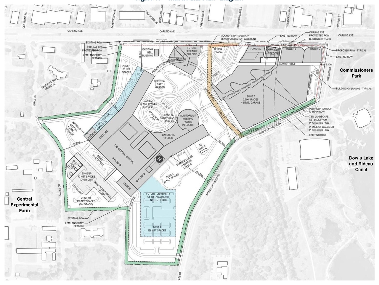 Construction site plan for project from page 21 of the file '2021-08-06 - Revised Design Brief and Planning Rationale - D07-12-21-0059'