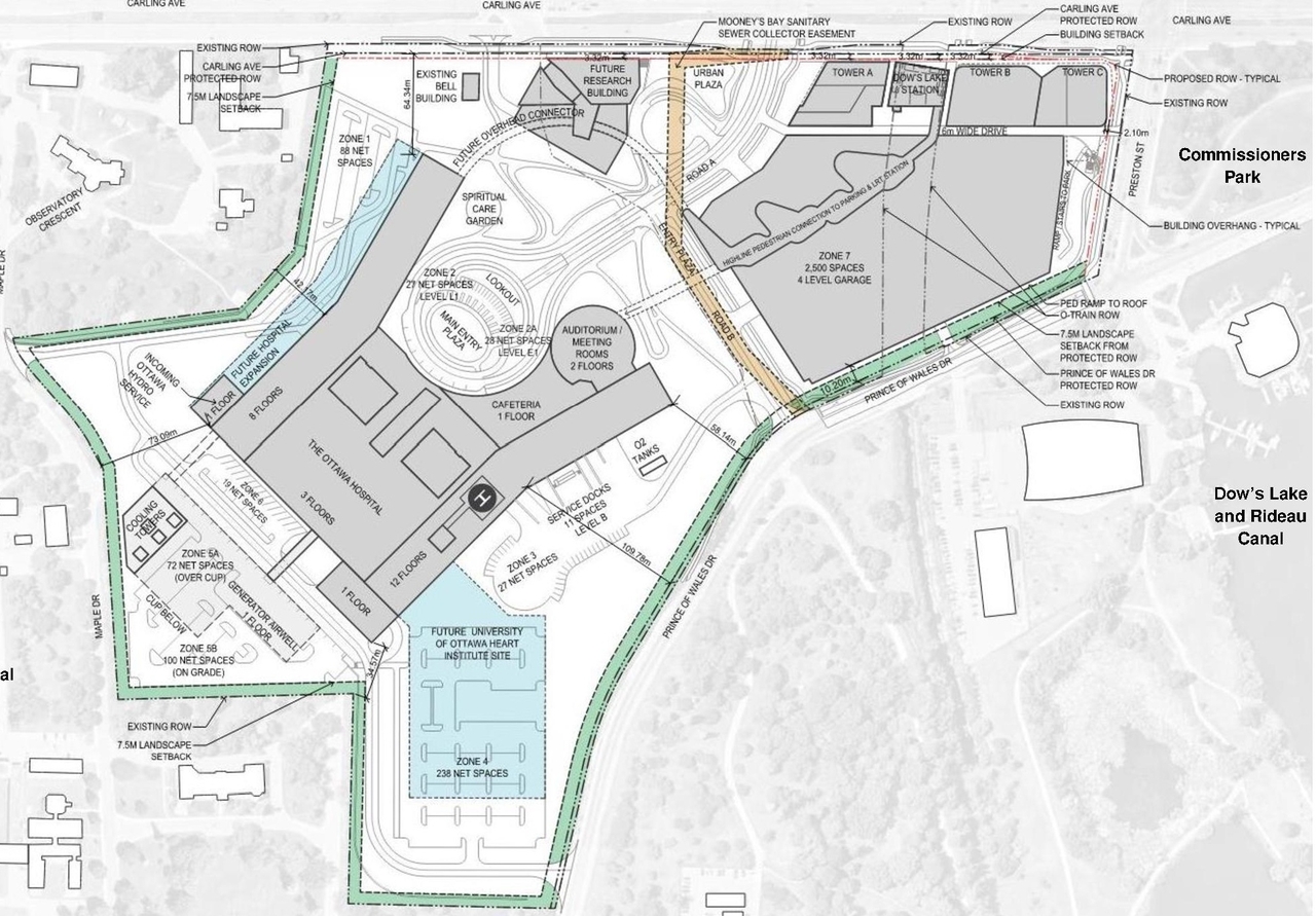 Construction site plan for project from page 21 of the file '2021-08-06 - Revised Design Brief and Planning Rationale - D07-12-21-0059'