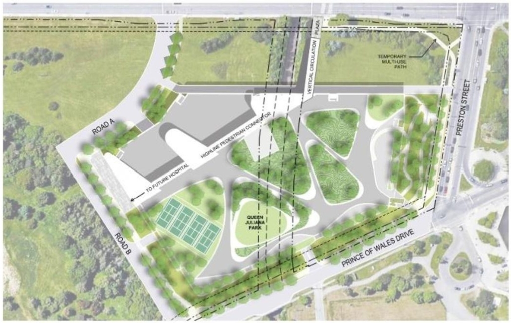 Construction site plan for project from page 30 of the file '2021-08-06 - Revised Design Brief and Planning Rationale - D07-12-21-0059'