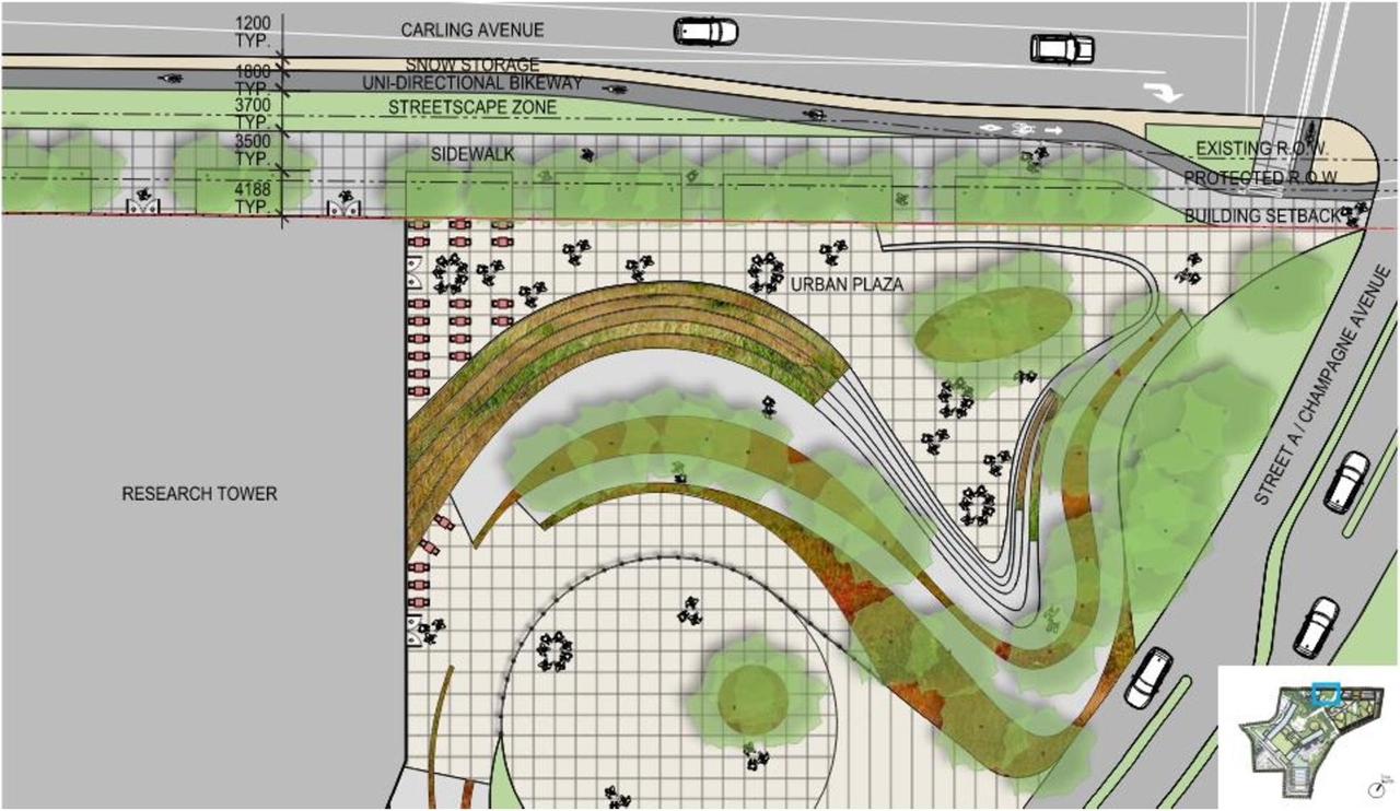Construction site plan for project from page 36 of the file '2021-08-06 - Revised Design Brief and Planning Rationale - D07-12-21-0059'
