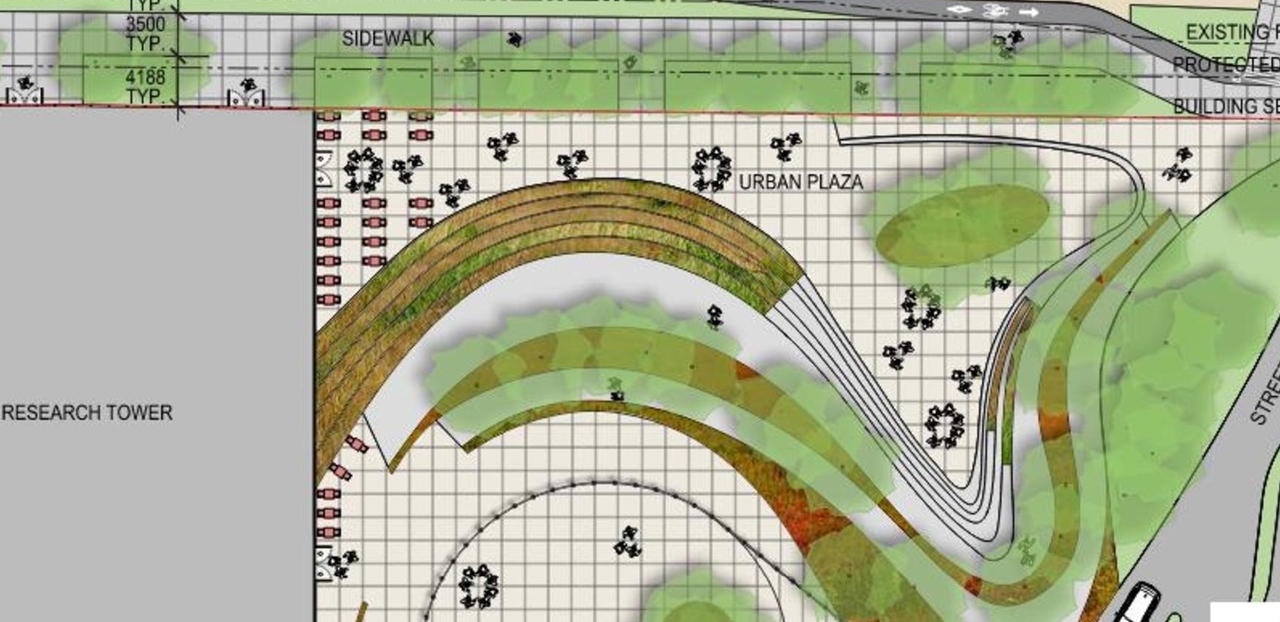 Construction site plan for project from page 36 of the file '2021-08-06 - Revised Design Brief and Planning Rationale - D07-12-21-0059'