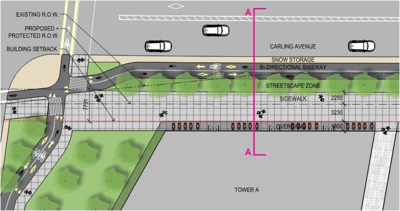 Construction site plan for project from page 37 of the file '2021-08-06 - Revised Design Brief and Planning Rationale - D07-12-21-0059'