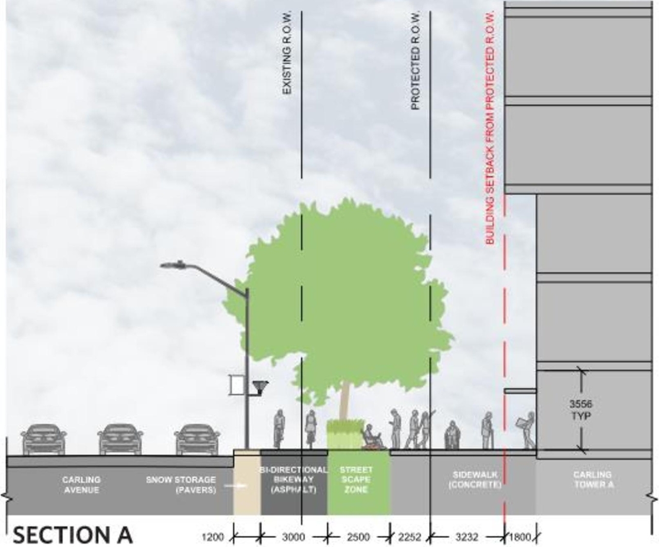 Construction site plan for project from page 38 of the file '2021-08-06 - Revised Design Brief and Planning Rationale - D07-12-21-0059'