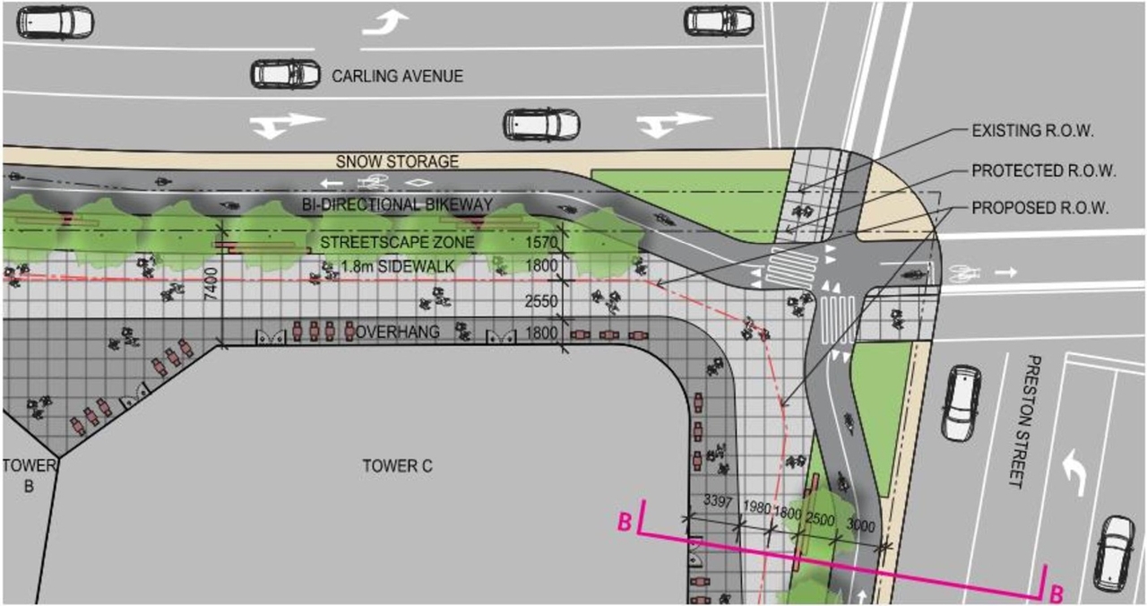 Construction site plan for project from page 39 of the file '2021-08-06 - Revised Design Brief and Planning Rationale - D07-12-21-0059'