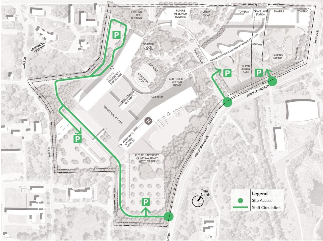 Construction site plan for project from page 26 of the file '2021-10-28 - APPROVED Design Brief and Planning Rationale - D07-12-21-0059'