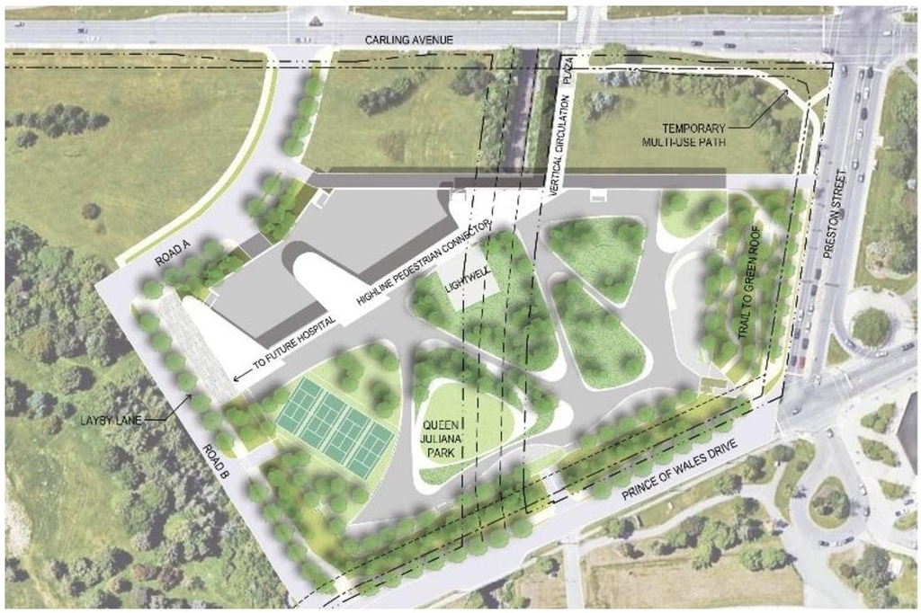 Construction site plan for project from page 30 of the file '2021-10-28 - APPROVED Design Brief and Planning Rationale - D07-12-21-0059'