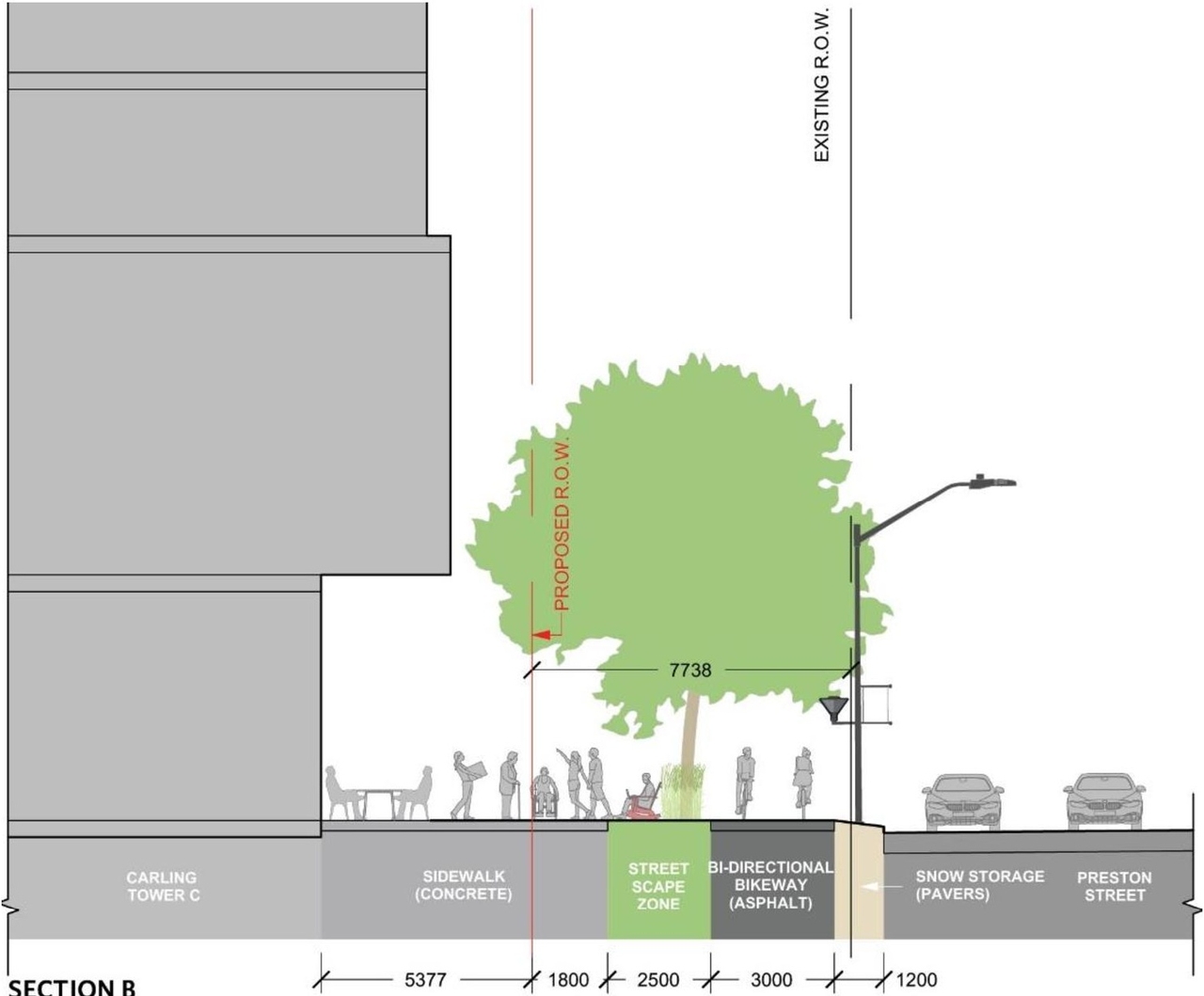 Construction site plan for project from page 41 of the file '2021-10-28 - APPROVED Design Brief and Planning Rationale - D07-12-21-0059'