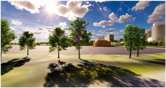 Rendering of building from page 52 of the file '2021-10-28 - APPROVED Design Brief and Planning Rationale - D07-12-21-0059'