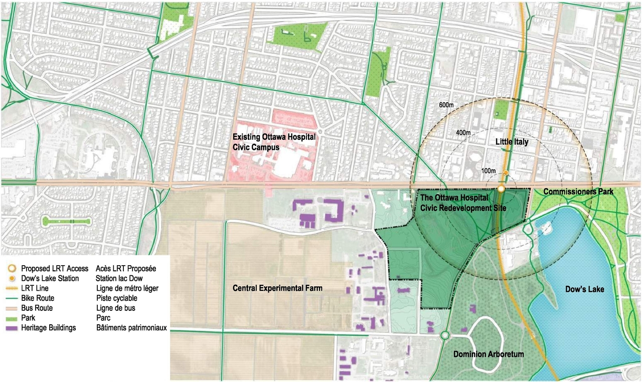 Construction site plan for project from page 6 of the file '2021-06-04 - Urban Design Review Panel Formal Package - D07-12-21-0059'