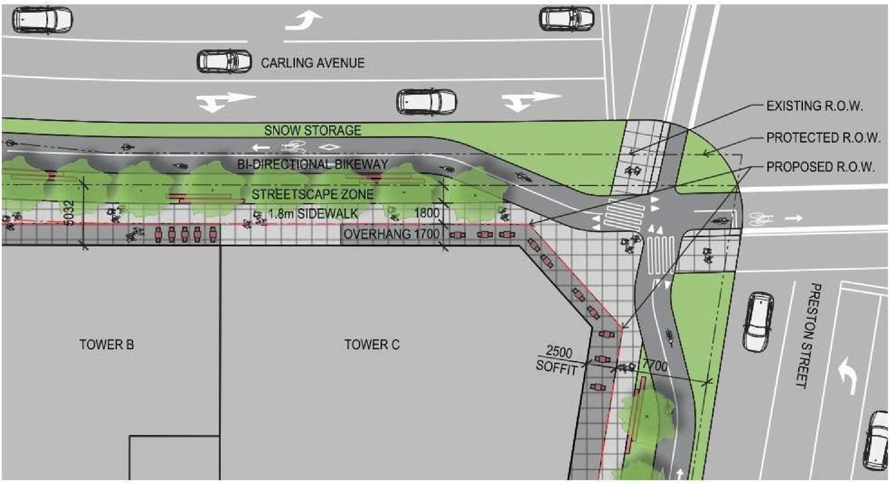 Construction site plan for project from page 42 of the file '2021-06-04 - Urban Design Review Panel Formal Package - D07-12-21-0059'