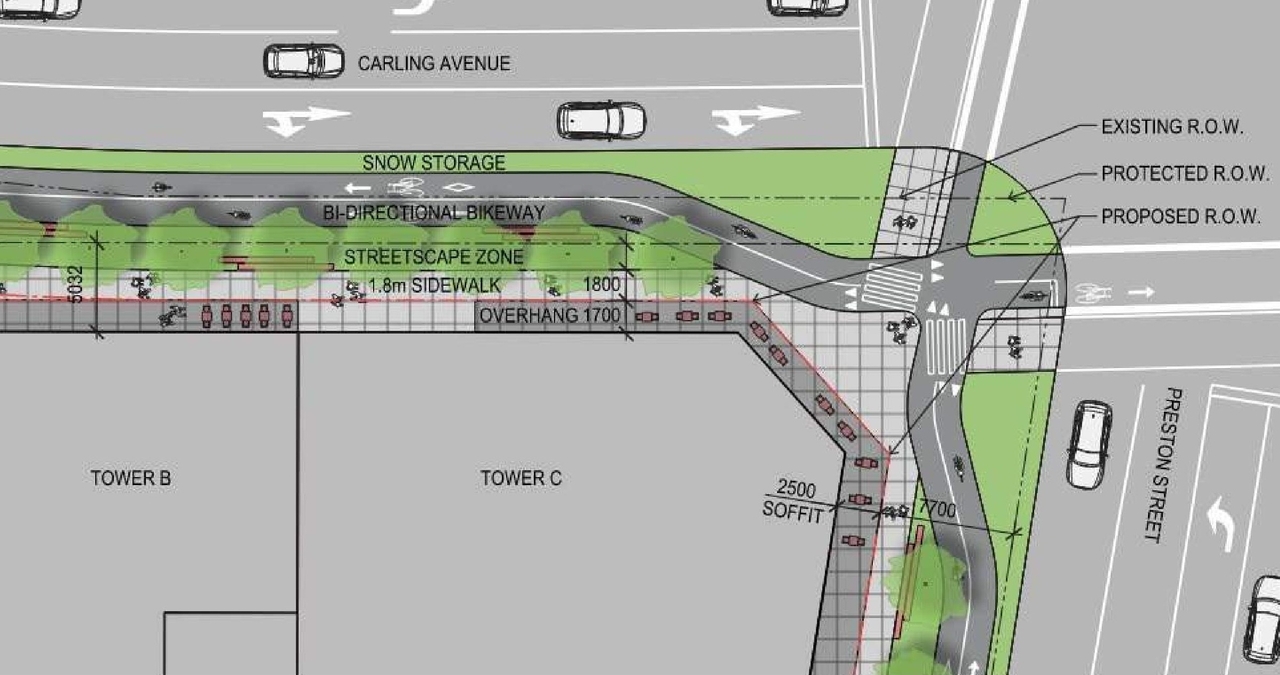 Construction site plan for project from page 42 of the file '2021-06-04 - Urban Design Review Panel Formal Package - D07-12-21-0059'