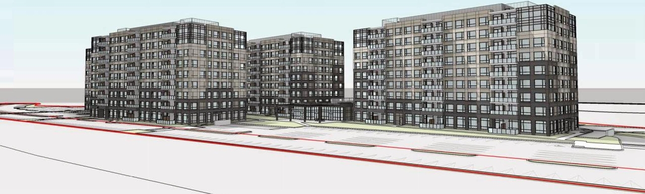 Rendering of building from page 1 of the file '2021-05-18 - Urban Design Brief - D07-12-21-0062'