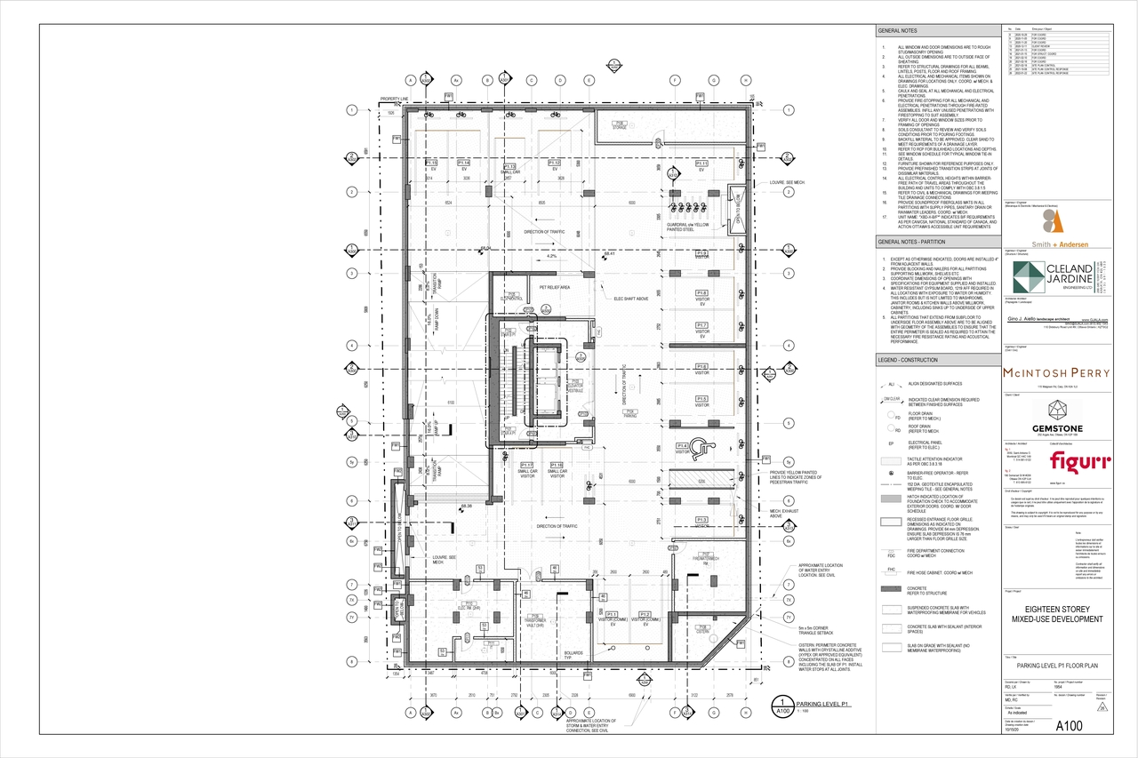 Floor plan for project from page 2 of the file '2022-12-07 - Parking Level Floor Plan - D07-12-21-0065'