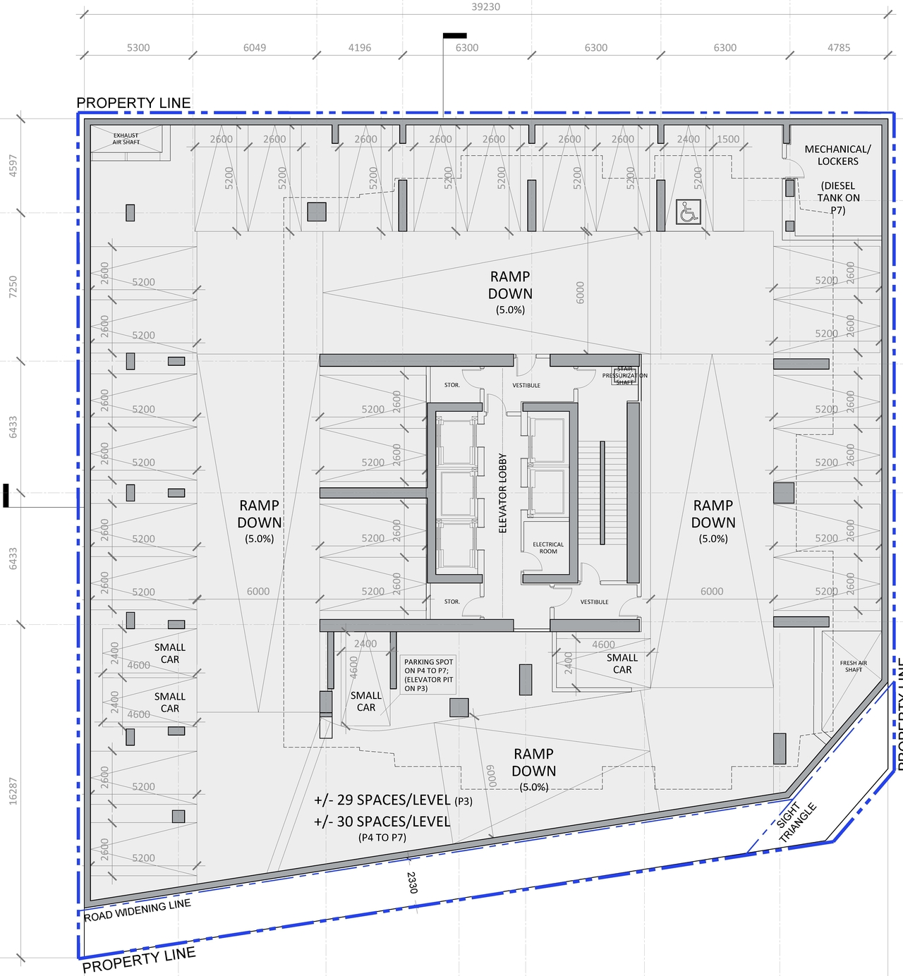 Floor plan for project from page 6 of the file '2023-05-05 - Statistics, Floor, Sections, Elevations, Views Plans - D07-12-21-0067'