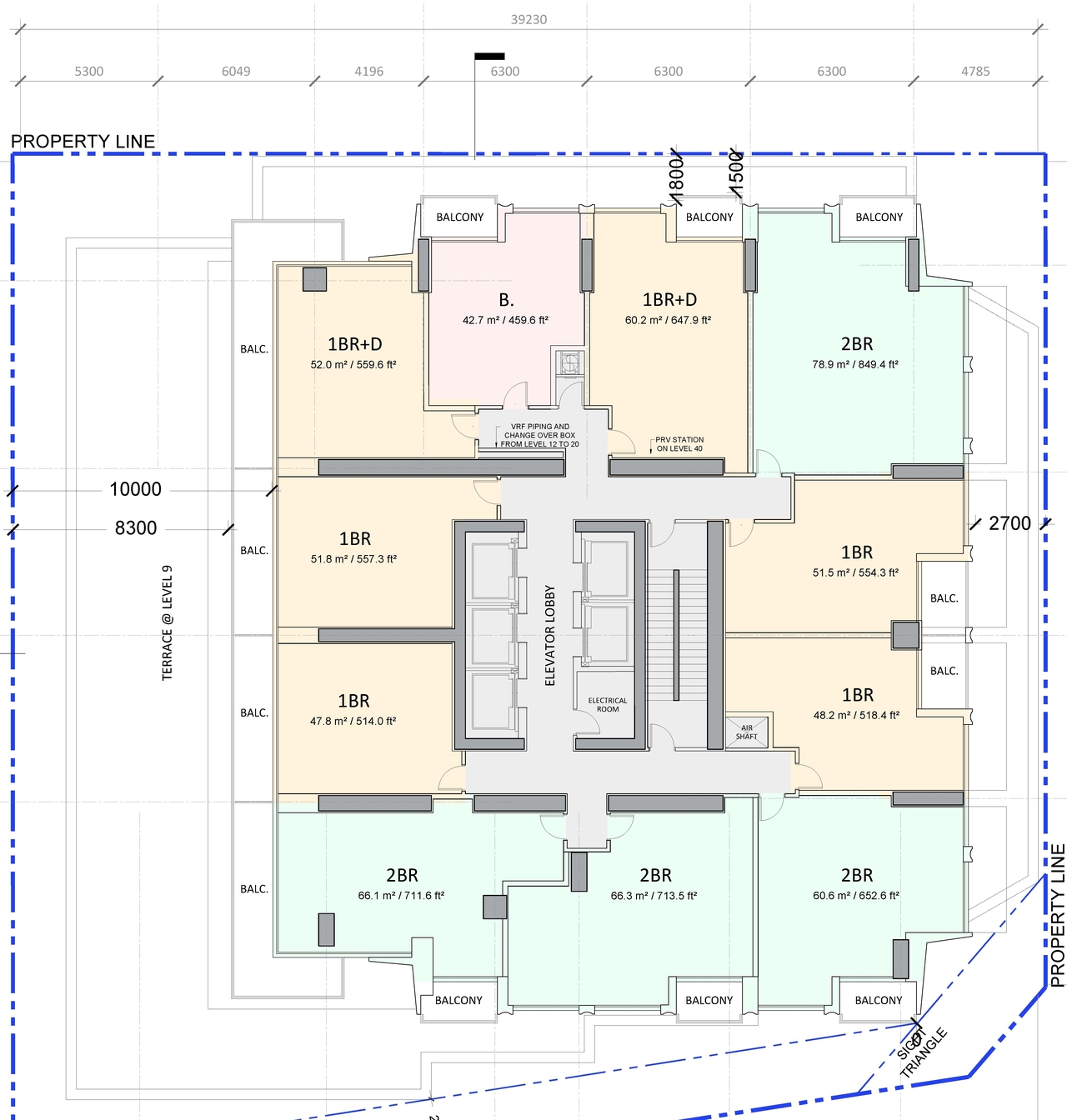 Floor plan for project from page 16 of the file '2023-05-05 - Statistics, Floor, Sections, Elevations, Views Plans - D07-12-21-0067'