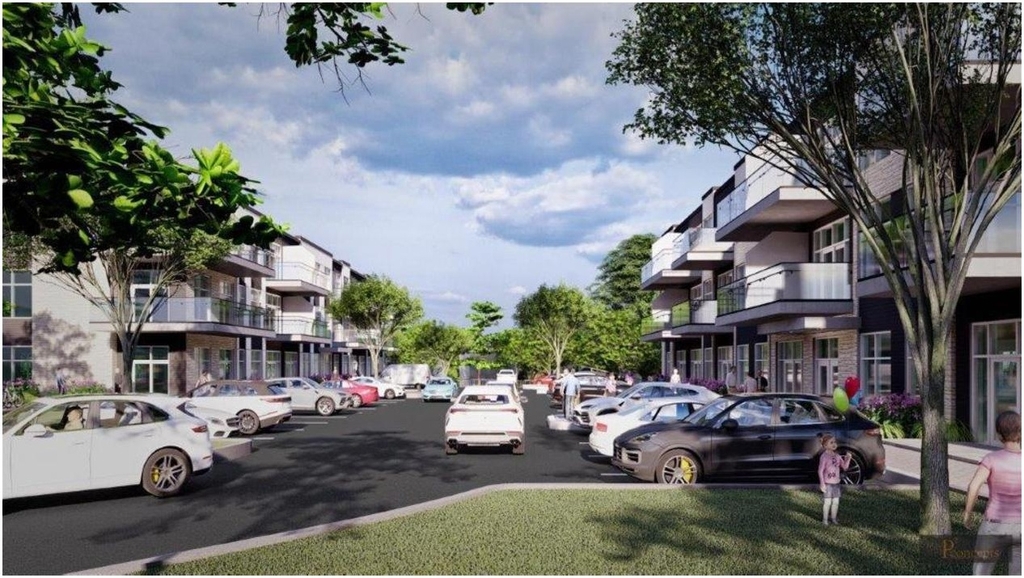 Rendering of building from page 11 of the file '2021-06-07 - Design Brief - D07-12-21-0081'
