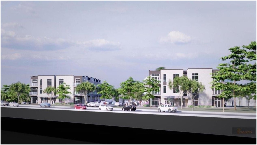 Rendering of building from page 11 of the file '2021-06-07 - Design Brief - D07-12-21-0081'