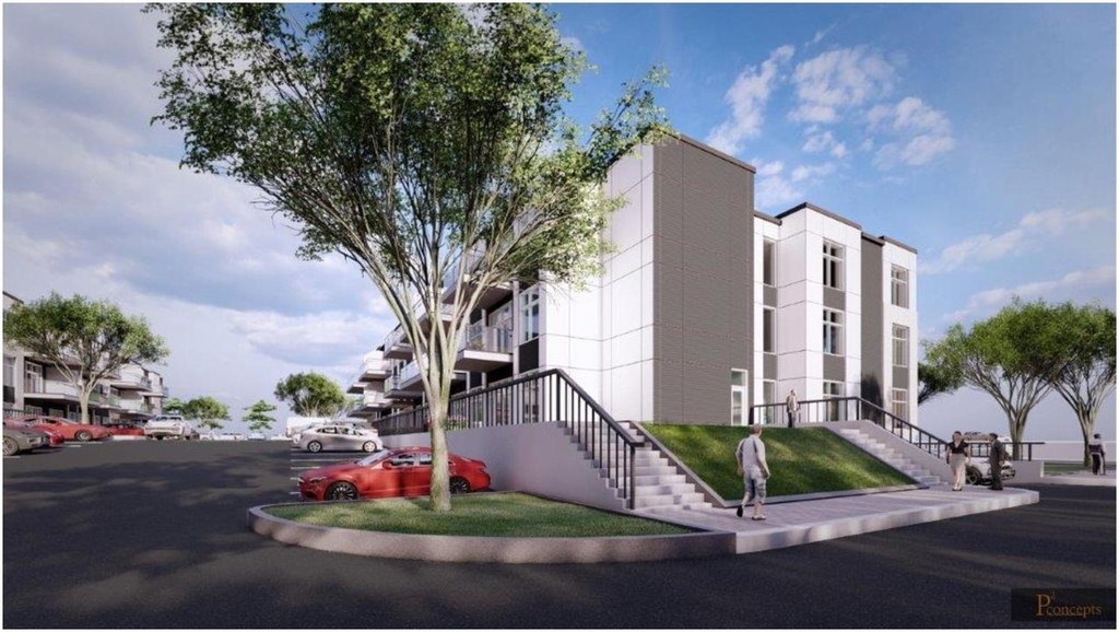 Rendering of building from page 12 of the file '2021-06-07 - Design Brief - D07-12-21-0081'