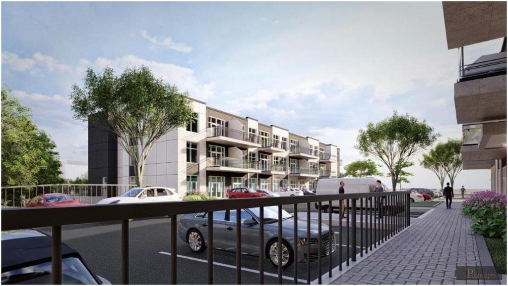 Rendering of building from page 12 of the file '2021-06-07 - Design Brief - D07-12-21-0081'