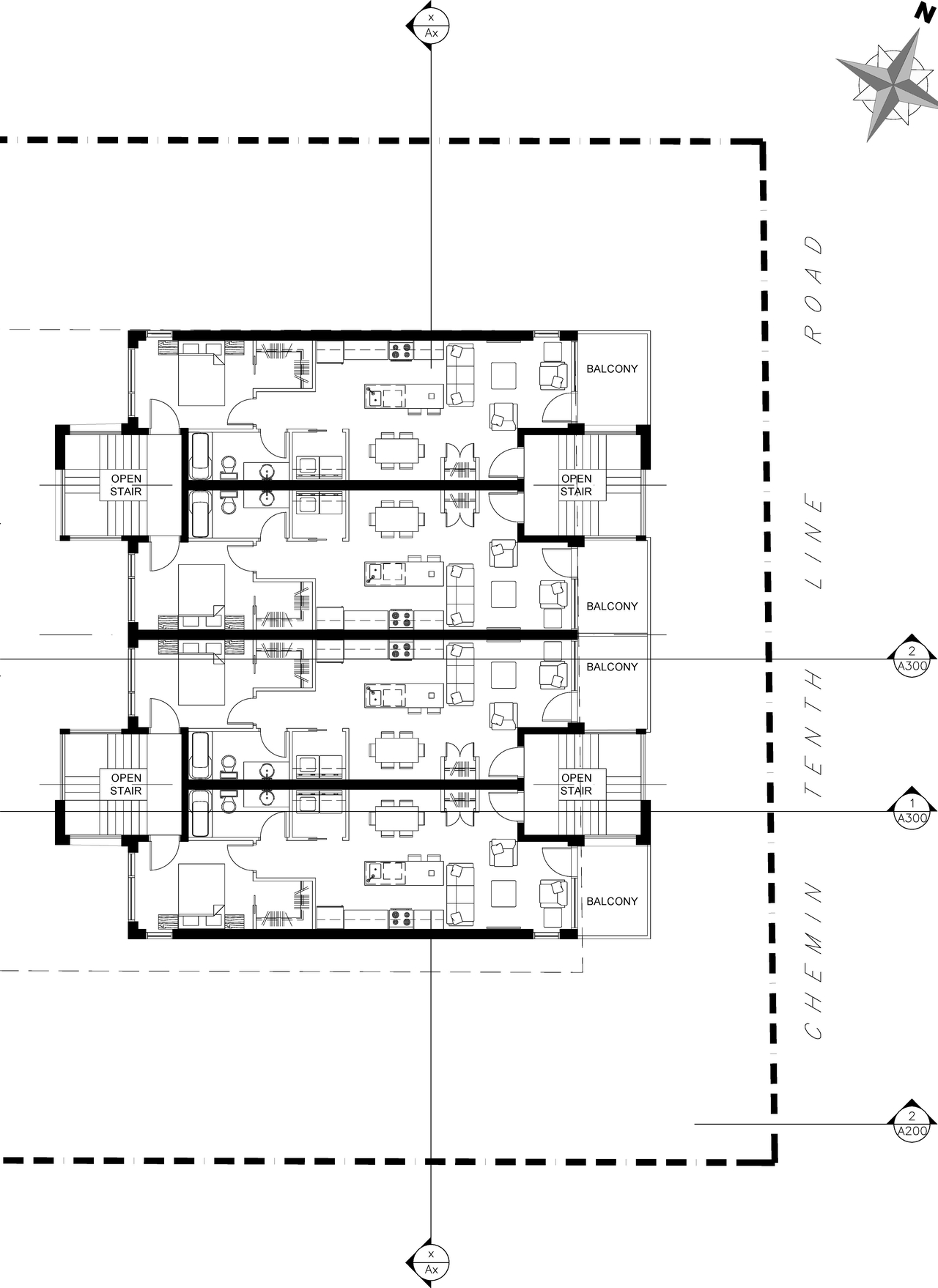 Construction site plan for project from page 1 of the file '2021-06-16 - Typical Floor Plan - D07-12-21-0084'