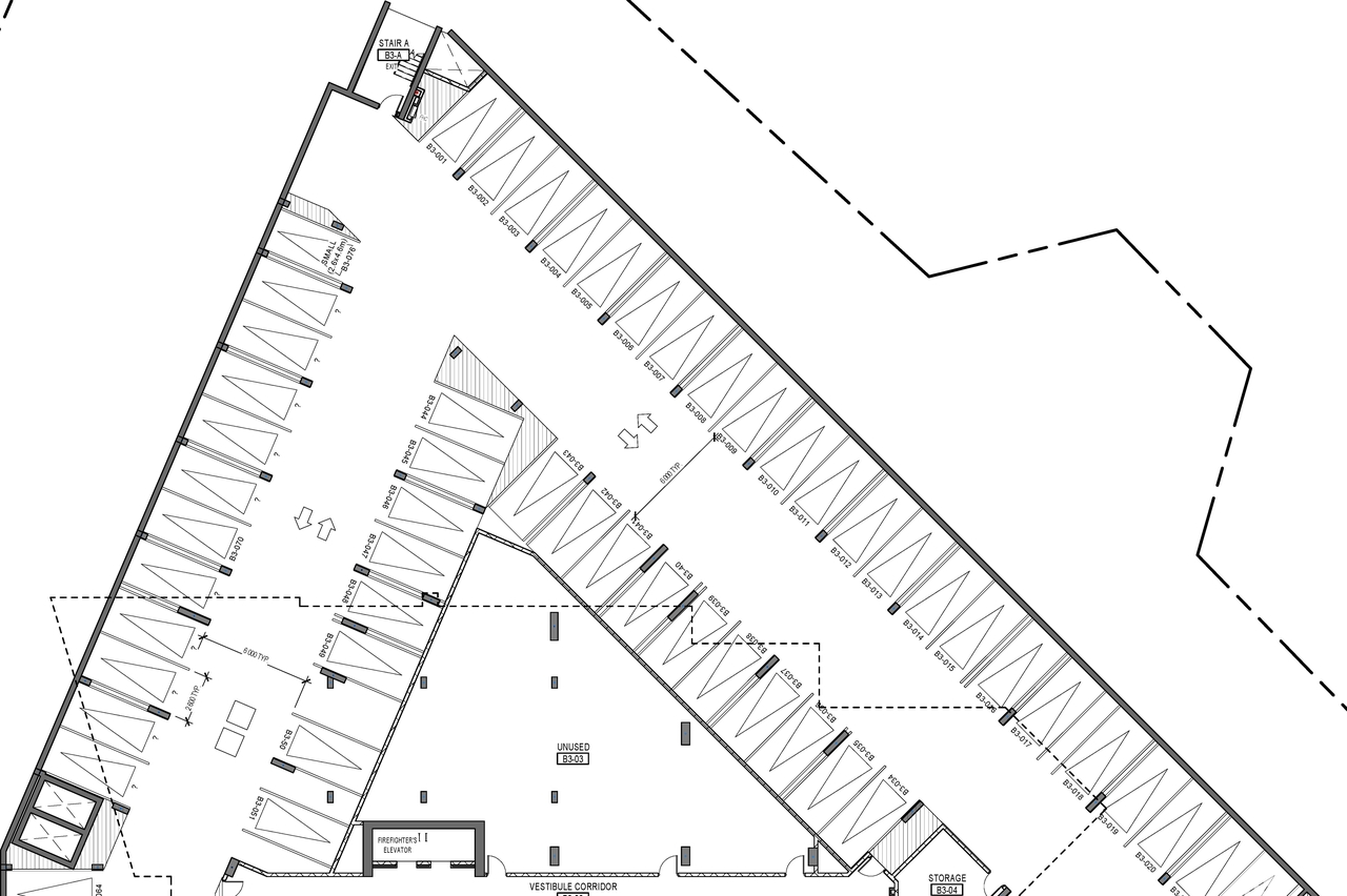 Floor plan for project from page 1 of the file '2021-06-17 - Floor Plan - BASEMENT 3 - TOWER 4 - D07-12-21-0085'