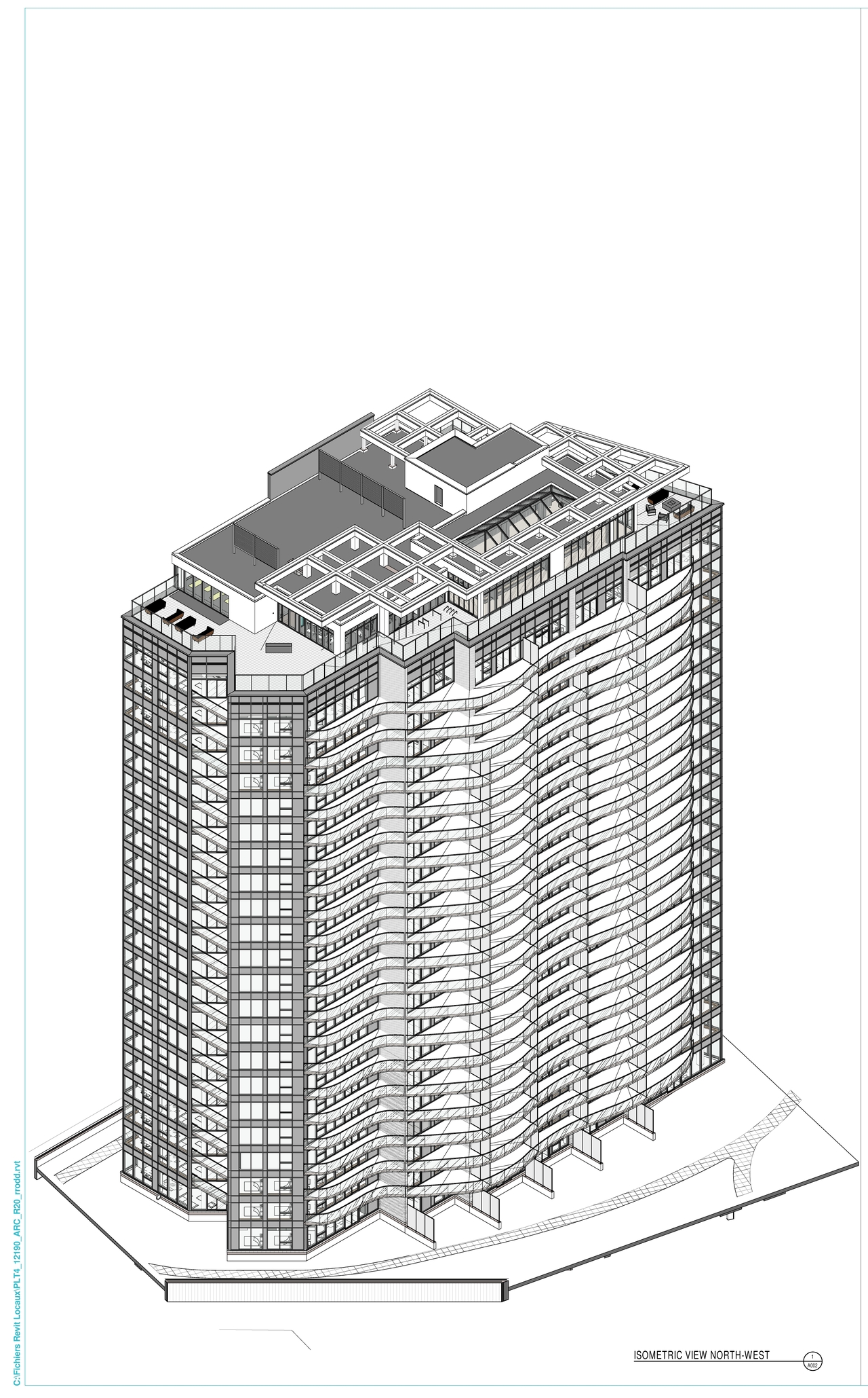 Rendering of building from page 1 of the file '2022-12-08 - Approved Isometric Views - D07-12-21-0085'